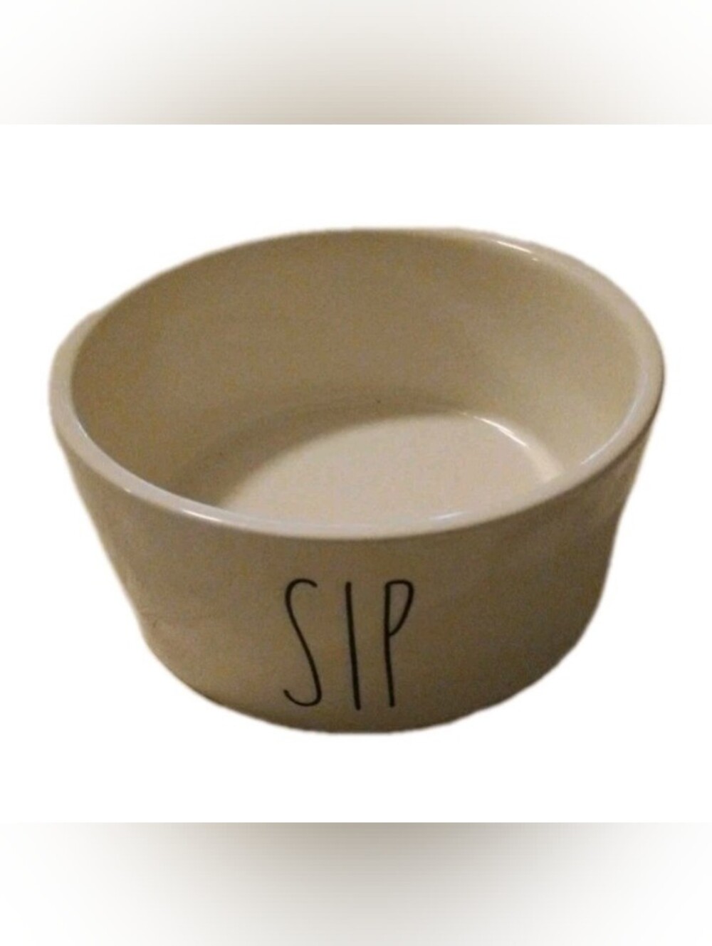 Rae Dunn SIP Pet Dog/Cat Bowl Ceramic Food/Water Dish by Magenta - Exc. Cond.